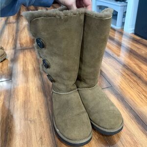 UGG Chestnut Button-Accent Shearling Mid-Calf Boots